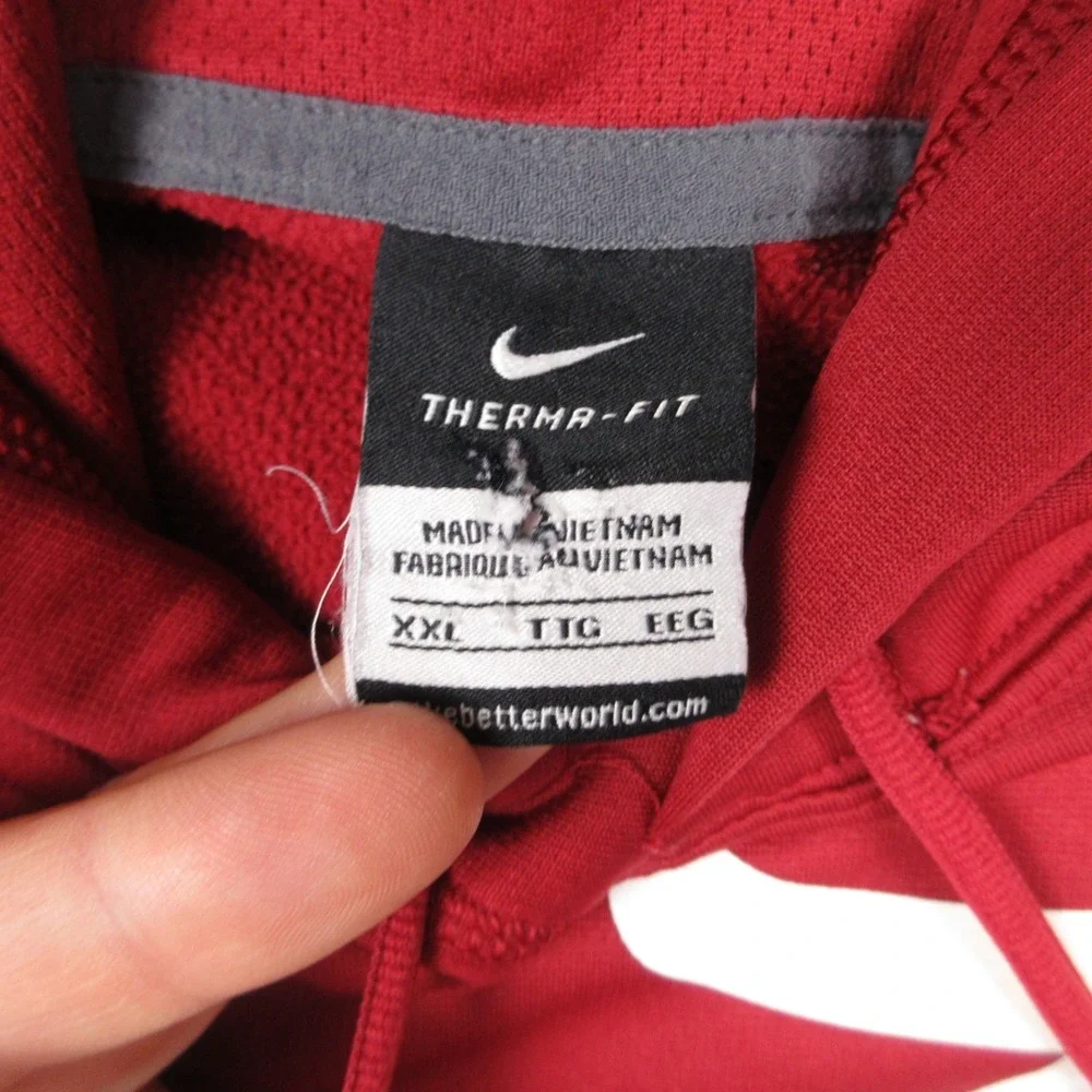 Alabama Crimson Tide Sweater Mens 2XL Red Hoodie Sweatshirt Nike Thermafit NCAA